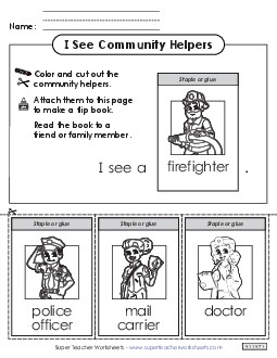 Community Helpers Flip Book #1 Worksheet