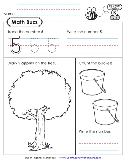 New Kindergarten Math Buzz: Week 3<br>Worksheets 11 through 15 Worksheet New Kindergarten Math Buzz: Week 3<br>Worksheets 11 through 15 Worksheet