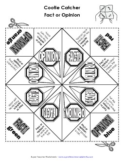 Fact Opinion Game Cause Effect Fact Opinion Worksheet