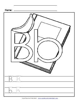 Letter B - Color and Write Free Alphabet Worksheet