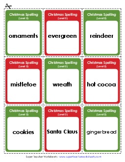 Flashcards (D-Christmas)  Spelling D Worksheet