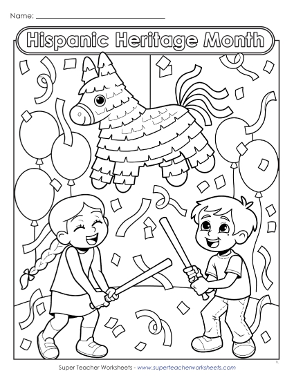 New Hispanic Heritage Month Coloring Page (Piñata) Worksheet New Hispanic Heritage Month Coloring Page (Piñata) Worksheet