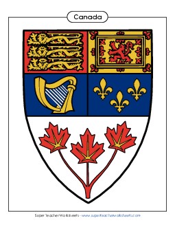 Canada Escutcheon (Full Colour) Worksheet