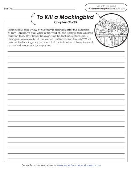 New Writing Prompt: Jem's View of Maycomb Worksheet New Writing Prompt: Jem's View of Maycomb Worksheet