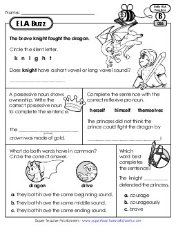 New ELA Buzz: Week 18<br>Worksheets 86 through 90 Worksheet