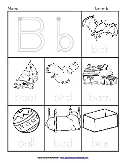 Words that Start with B b Phonics Beginningsounds Worksheet