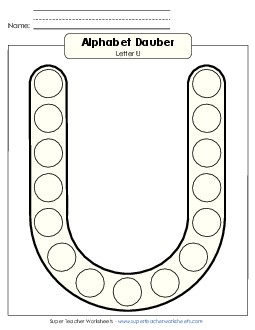 Letter U - Dabber Alphabet Worksheet