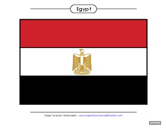 Egyptian Flag (Full Color) Worksheet