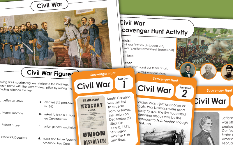 american civil war Worksheets