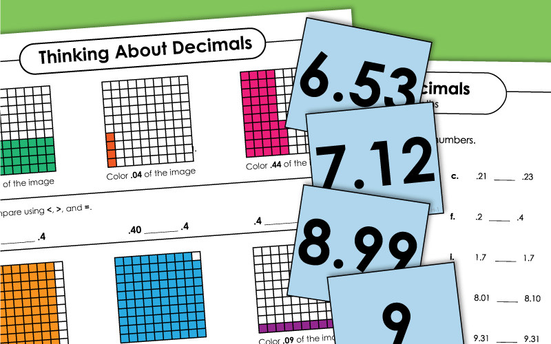 Comparing And Ordering Decimals Worksheets 