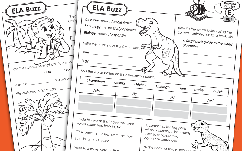 ela buzz e Worksheets