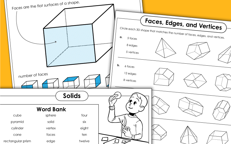 3D Geometry Worksheets