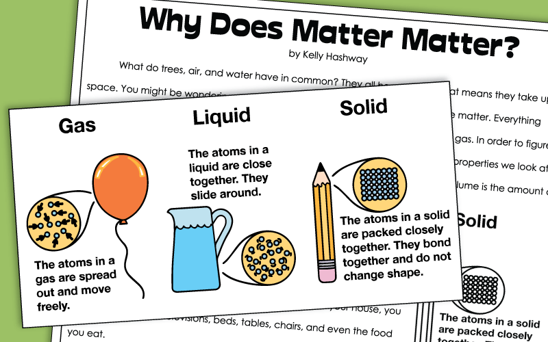 Matter Worksheets Solid Liquid And Gas