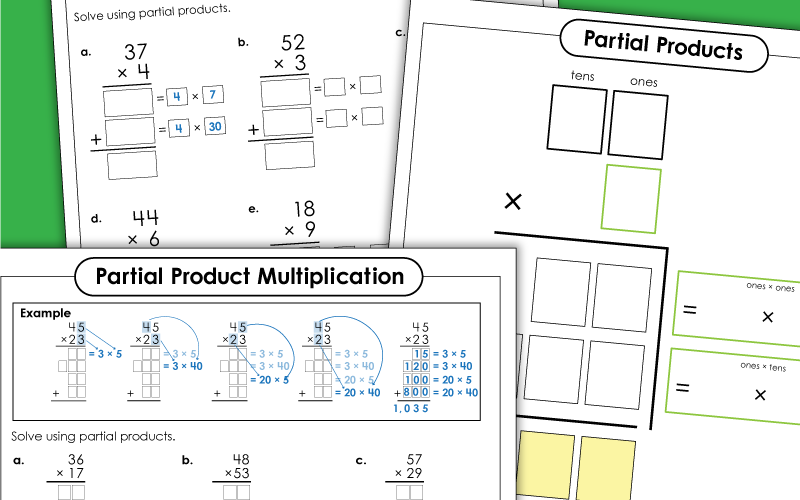 Multiplication Worksheets: Partial Products