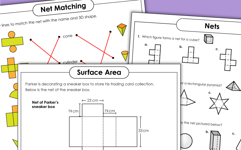 Geometry Nets Worksheets