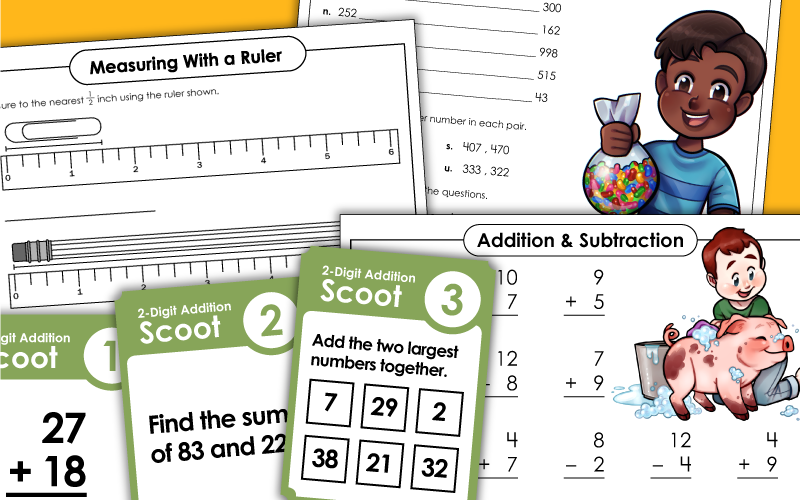 second grade math worksheets 2nd Worksheets