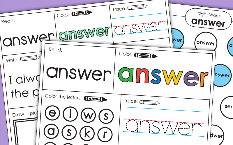 Sight Word: answer