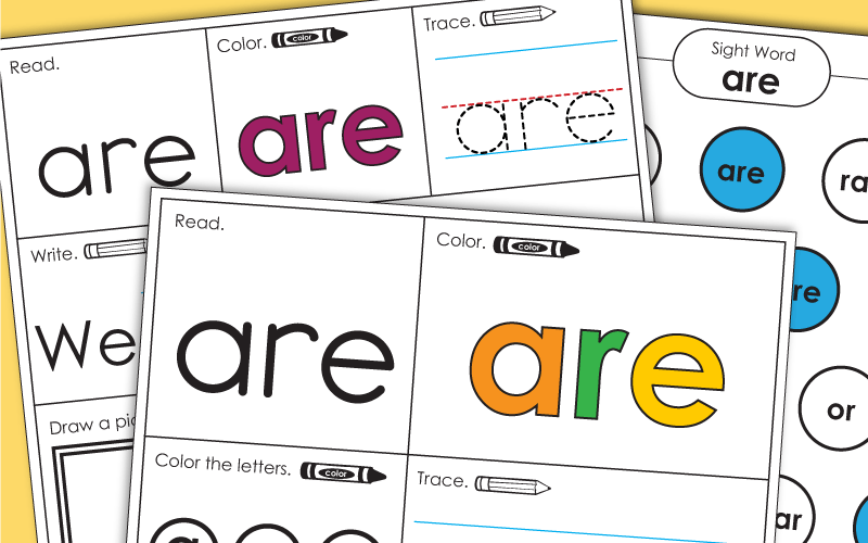 Sight Word Worksheets: Are