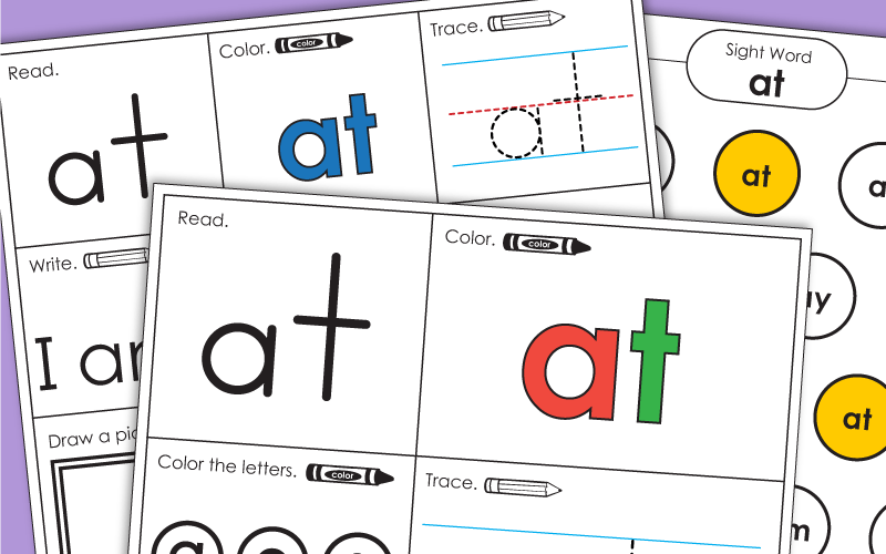 sight word at worksheets