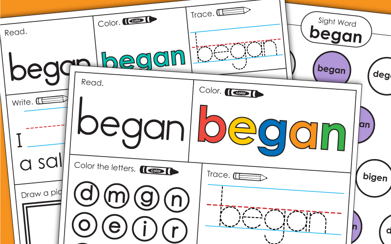 Sight Word: began