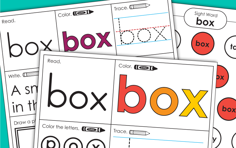 Sight Word Worksheets: Box