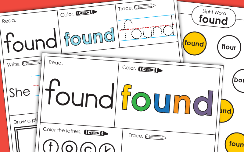 Sight Word Worksheets: Found