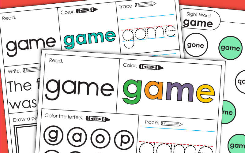 Sight Word Worksheets: Game