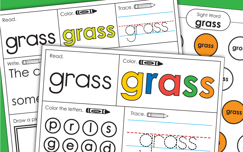 Sight Word Worksheets: Grass