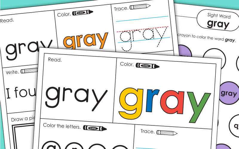 Sight Word Worksheets: Gray