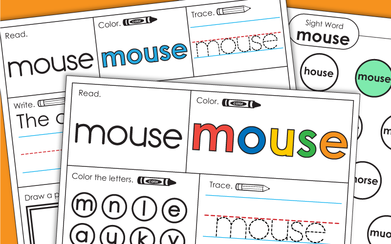 Sight Word Worksheets: Mouse