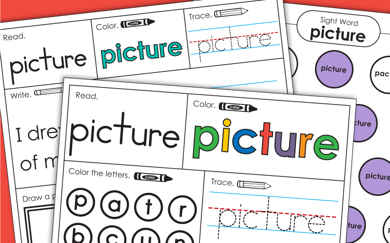 Sight Word Worksheets: Picture