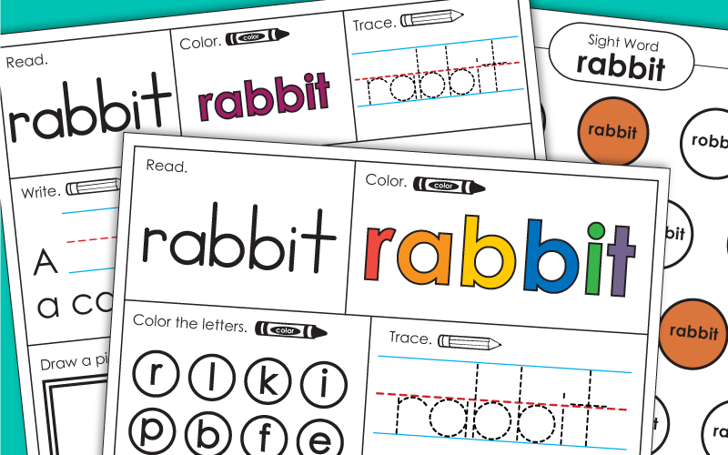 Sight Word Worksheets: Rabbit