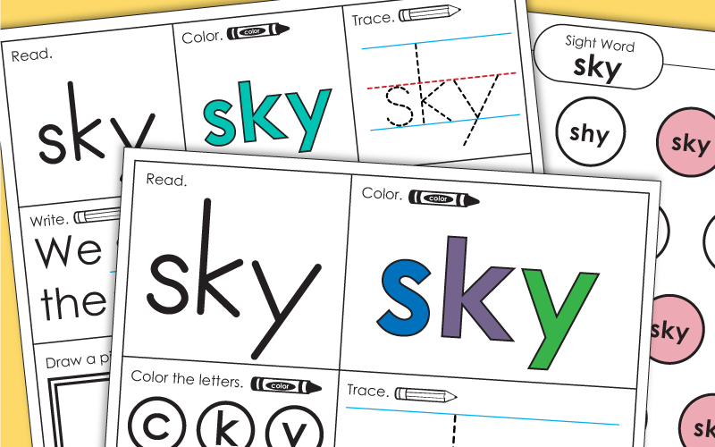 Sight Word Worksheets: Sky