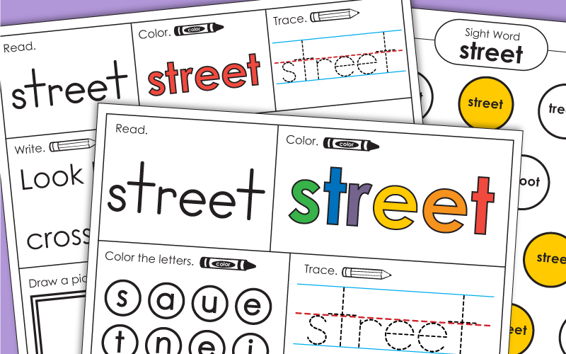 Sight Word Worksheets: Street