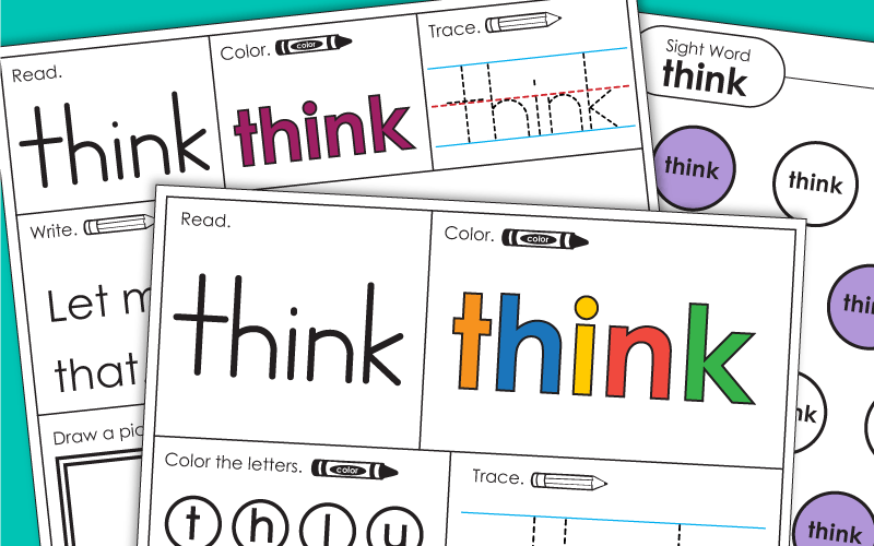 Sight Word Worksheets: Think