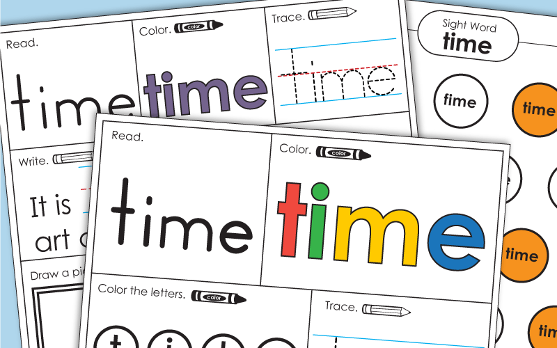 Sight Word Worksheets: Time