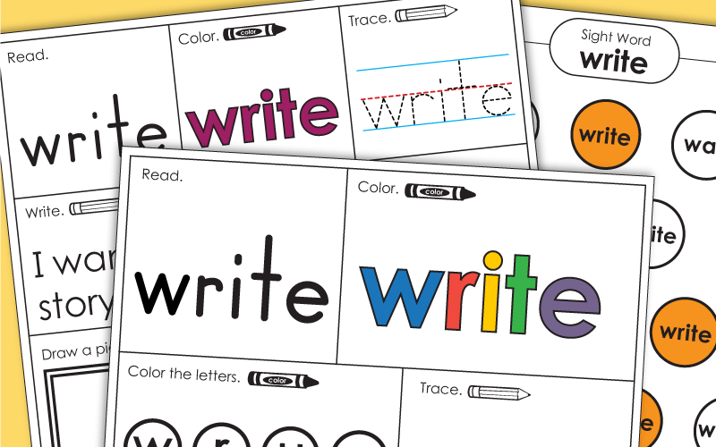 sight word write worksheets