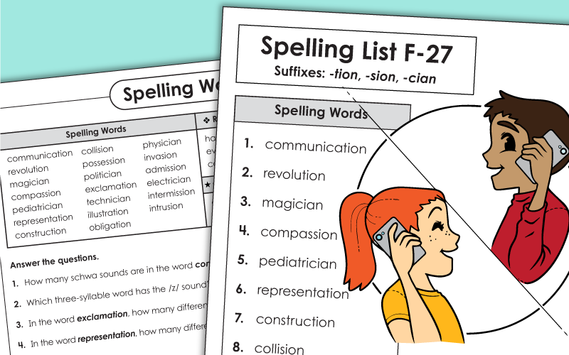 Spelling Grade 6 Worksheets
