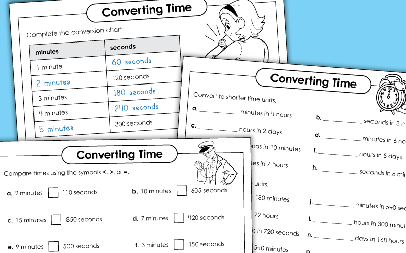 Worksheets on Time Conversion Worksheets on Time Conversion
