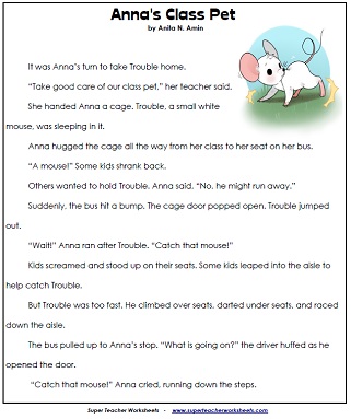 short stories for kids worksheets