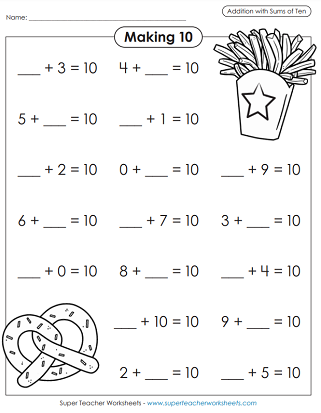 Making Ten Worksheet Preschool Worksheets Bank2home com
