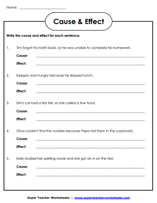 Cause And Effect Free Printable Worksheets FREE PRINTABLE