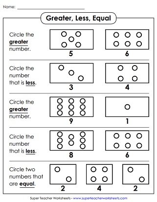 comparing numbers 1 digit