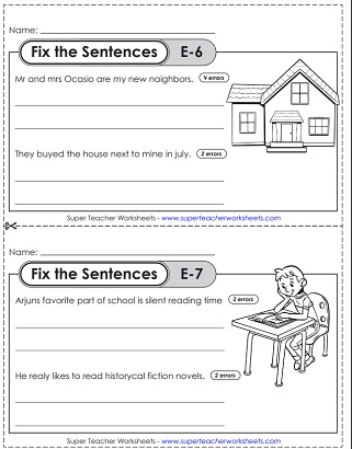 Fix the Sentences: Level E (Grade 5)