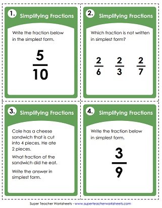 Writing Fractions In Simplest Form Worksheet - Escolagersonalvesgui