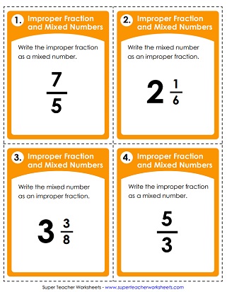 mixed number worksheets