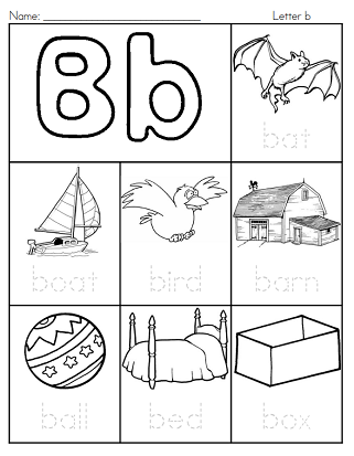Logical printable worksheet alphabet beginning sounds flip book in black  and white.Letter B. Trace words for pictures. butterfly, ball, banana, boat  25338581 Vector Art at Vecteezy