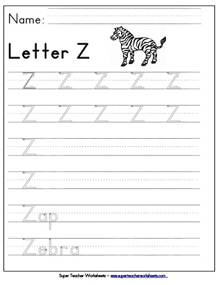 letter z worksheets recognize trace print