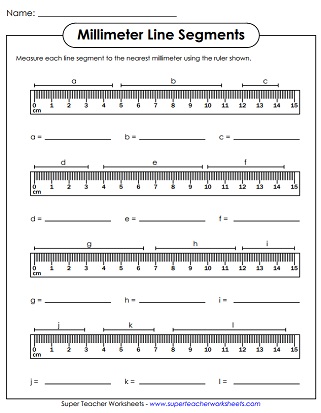 Measuring with Metric Centimeter Millimeter Ruler Differentiated Worksheets