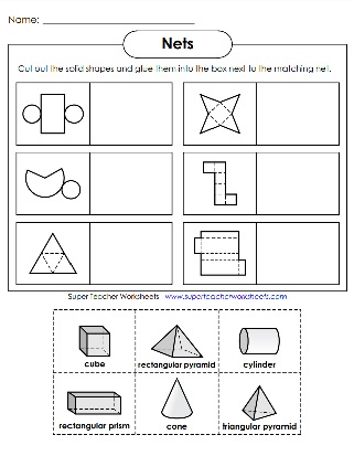 Shapes - Nets Worksheet